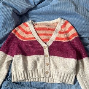 American Eagle striped button up Sweater